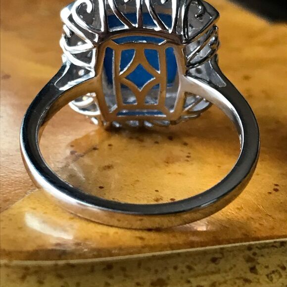 Natural Ceruleite Sterling Silver Ring Size 10 - Picture 9 of 9